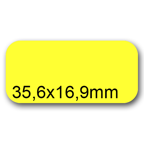 wereinaristea EtichetteAutoadesive, 35,6x16,9(16,9x35,6mm) CartaGIALLA Adesivo permanente, angoli arrotondati, per ink-jet, laser e fotocopiatrici, su foglio A4 (210x297mm).