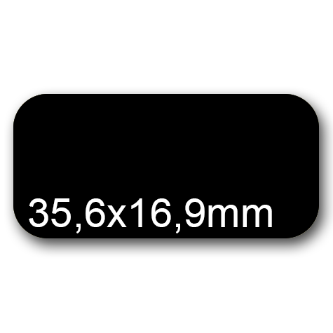 wereinaristea EtichetteAutoadesive, 35,6x16,9(16,9x35,6mm) CartaNERA Adesivo permanente, angoli arrotondati, per ink-jet, laser e fotocopiatrici, su foglio A4 (210x297mm).
