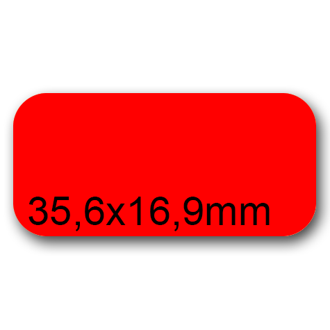 wereinaristea EtichetteAutoadesive, 35,6x16,9(16,9x35,6mm) CartaROSSA Adesivo permanente, angoli arrotondati, per ink-jet, laser e fotocopiatrici, su foglio A4 (210x297mm).