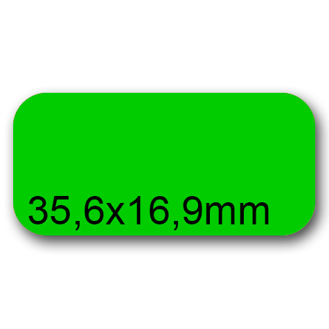 wereinaristea EtichetteAutoadesive, 35,6x16,9(16,9x35,6mm) CartaVERDE Adesivo permanente, angoli arrotondati, per ink-jet, laser e fotocopiatrici, su foglio A4 (210x297mm).