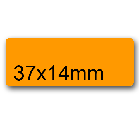 wereinaristea EtichetteAutoadesive, 37x14(14x37mm) CartaARANCIONE ARANCIONE, adesivo Permanente, angoli arrotondati, per ink-jet, laser e fotocopiatrici, su foglio A4 (210x297mm).