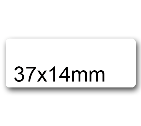 wereinaristea EtichetteAutoadesive, 37x14(14x37mm) CartaBIANCA BIANCO, adesivo Permanente, angoli arrotondati, per ink-jet, laser e fotocopiatrici, su foglio A4 (210x297mm).