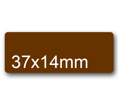 wereinaristea EtichetteAutoadesive, 37x14(14x37mm) CartaMARRONE MARRONE, adesivo Permanente, angoli arrotondati, per ink-jet, laser e fotocopiatrici, su foglio A4 (210x297mm).