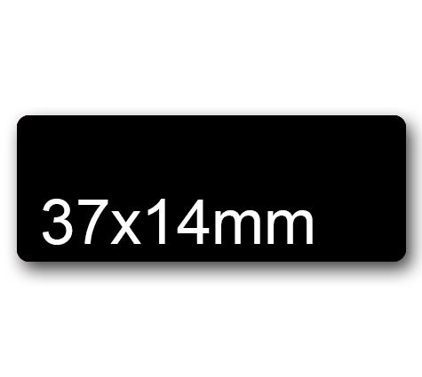 wereinaristea EtichetteAutoadesive, 37x14(14x37mm) CartaNERA Adesivo Permanente, angoli arrotondati, per ink-jet, laser e fotocopiatrici, su foglio A4 (210x297mm).