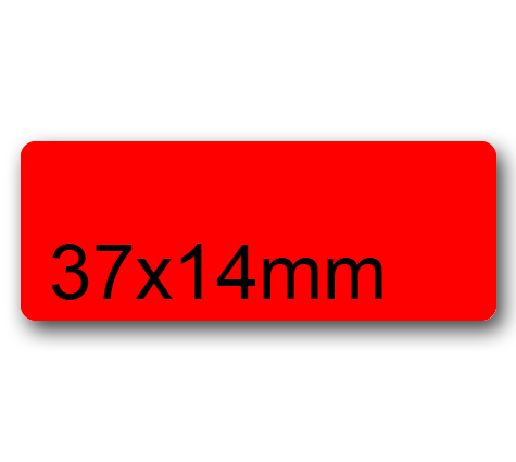 wereinaristea EtichetteAutoadesive, 37x14(14x37mm) CartaROSSA ROSSO, adesivo Permanente, angoli arrotondati, per ink-jet, laser e fotocopiatrici, su foglio A4 (210x297mm).