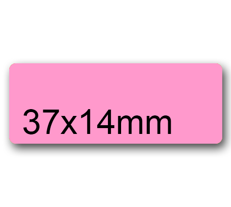 wereinaristea EtichetteAutoadesive, 37x14(14x37mm) CartaROSA ROSA, adesivo Permanente, angoli arrotondati, per ink-jet, laser e fotocopiatrici, su foglio A4 (210x297mm).
