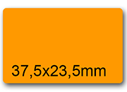 wereinaristea EtichetteAutoadesive, 37,5x23,5(23,5x37,5mm) CartaARANCIONE ARANCIONE, adesivo Permanente, angoli arrotondati, per ink-jet, laser e fotocopiatrici, su foglio A4 (210x297mm).