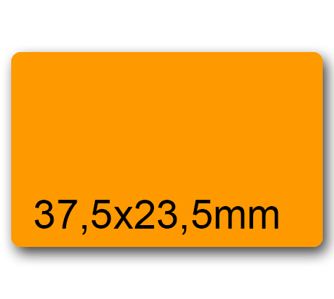 wereinaristea EtichetteAutoadesive, 37,5x23,5(23,5x37,5mm) CartaARANCIONE ARANCIONE, adesivo Permanente, angoli arrotondati, per ink-jet, laser e fotocopiatrici, su foglio A4 (210x297mm).