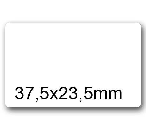 wereinaristea EtichetteAutoadesive, 37,5x23,5(23,5x37,5mm) CartaBIANCA BIANCO, adesivo Permanente, angoli arrotondati, per ink-jet, laser e fotocopiatrici, su foglio A4 (210x297mm).