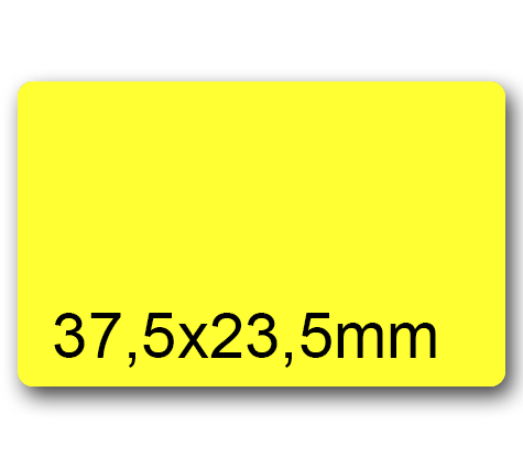 wereinaristea EtichetteAutoadesive, 37,5x23,5(23,5x37,5mm) CartaGIALLA GIALLO, adesivo Permanente, angoli arrotondati, per ink-jet, laser e fotocopiatrici, su foglio A4 (210x297mm).