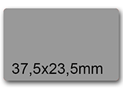wereinaristea EtichetteAutoadesive, 37,5x23,5(23,5x37,5mm) CartaGRIGIA GRIGIO, adesivo Permanente, angoli arrotondati, per ink-jet, laser e fotocopiatrici, su foglio A4 (210x297mm) BRA2983gr