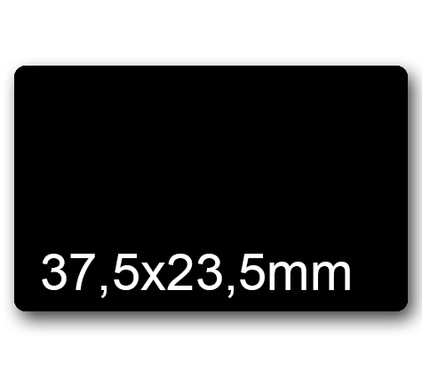 wereinaristea EtichetteAutoadesive, 37,5x23,5(23,5x37,5mm) CartaNERA NERO, adesivo Permanente, angoli arrotondati, per ink-jet, laser e fotocopiatrici, su foglio A4 (210x297mm).