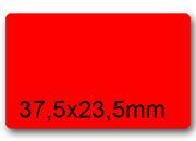 wereinaristea EtichetteAutoadesive, 37,5x23,5(23,5x37,5mm) CartaROSSA ROSSO, adesivo Permanente, angoli arrotondati, per ink-jet, laser e fotocopiatrici, su foglio A4 (210x297mm) bra2983RO
