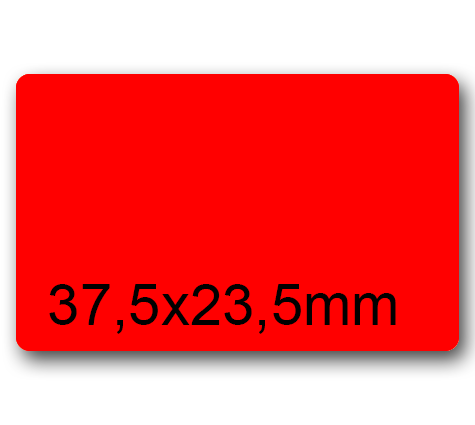 wereinaristea EtichetteAutoadesive, 37,5x23,5(23,5x37,5mm) CartaROSSA ROSSO, adesivo Permanente, angoli arrotondati, per ink-jet, laser e fotocopiatrici, su foglio A4 (210x297mm).