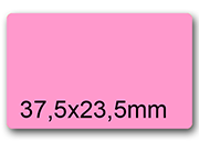 wereinaristea EtichetteAutoadesive, 37,5x23,5(23,5x37,5mm) CartaROSA ROSA, adesivo Permanente, angoli arrotondati, per ink-jet, laser e fotocopiatrici, su foglio A4 (210x297mm) bra2983RS