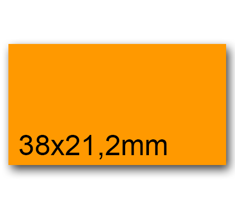 wereinaristea EtichetteAutoadesive, 38x21,2(21,2x38mm) CartaARANCIONE ARANCIONE, adesivo Permanente, angoli a spigolo, per ink-jet, laser e fotocopiatrici, su foglio A4 (210x297mm).