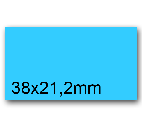 wereinaristea EtichetteAutoadesive, 38x21,2(21,2x38mm) CartaAZZURRA AZZURRO, adesivo Permanente, angoli a spigolo, per ink-jet, laser e fotocopiatrici, su foglio A4 (210x297mm).