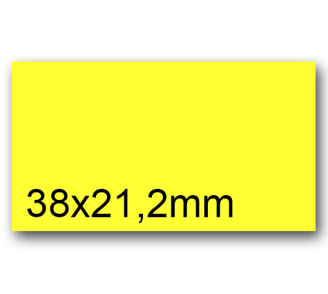 wereinaristea EtichetteAutoadesive, 38x21,2(21,2x38mm) CartaGIALLA GIALLO, adesivo Permanente, angoli a spigolo, per ink-jet, laser e fotocopiatrici, su foglio A4 (210x297mm).