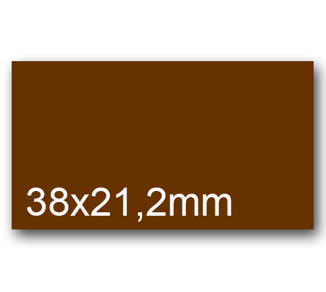 wereinaristea EtichetteAutoadesive, 38x21,2(21,2x38mm) CartaMARRONE MARRONE, adesivo Permanente, angoli a spigolo, per ink-jet, laser e fotocopiatrici, su foglio A4 (210x297mm).