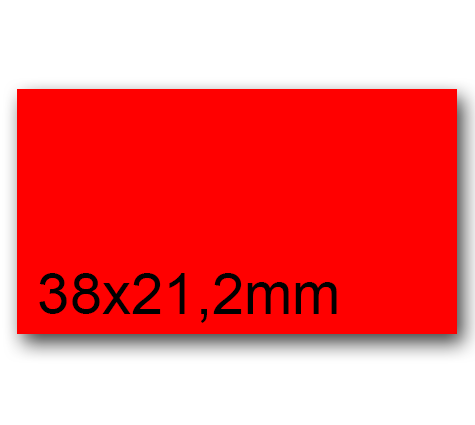 wereinaristea EtichetteAutoadesive, 38x21,2(21,2x38mm) CartaROSSA ROSSO, adesivo Permanente, angoli a spigolo, per ink-jet, laser e fotocopiatrici, su foglio A4 (210x297mm).