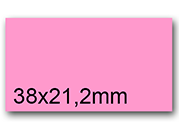 wereinaristea EtichetteAutoadesive, 38x21,2(21,2x38mm) CartaROSA ROSA, adesivo Permanente, angoli a spigolo, per ink-jet, laser e fotocopiatrici, su foglio A4 (210x297mm).