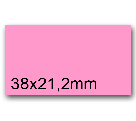 wereinaristea EtichetteAutoadesive, 38x21,2(21,2x38mm) CartaROSA ROSA, adesivo Permanente, angoli a spigolo, per ink-jet, laser e fotocopiatrici, su foglio A4 (210x297mm).