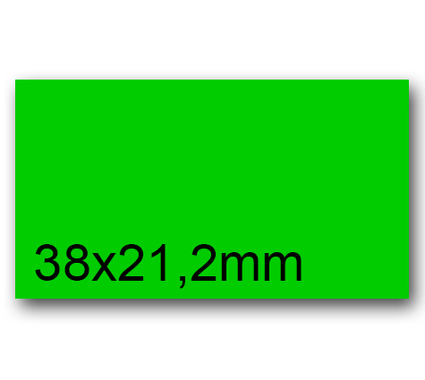 wereinaristea EtichetteAutoadesive, 38x21,2(21,2x38mm) CartaVERDE VERDE, adesivo Permanente, angoli a spigolo, per ink-jet, laser e fotocopiatrici, su foglio A4 (210x297mm).