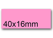 wereinaristea EtichetteAutoadesive, 40x16(16x40mm) CartaROSA ROSA, adesivo Permanente, angoli a spigolo, per ink-jet, laser e fotocopiatrici, su foglio A4 (210x297mm).