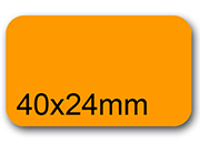 wereinaristea EtichetteAutoadesive, 40x24(24x40mm) Carta ARANCIONE, adesivo Permanente, angoli arrotondati, per ink-jet, laser e fotocopiatrici, su foglio A4 (210x297mm) BRA2987ar