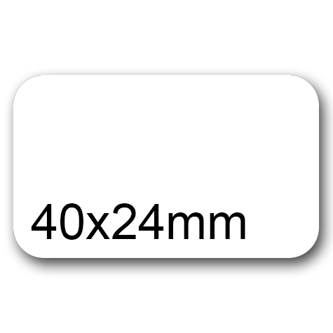wereinaristea EtichetteAutoadesive, 40x24(24x40mm) Carta BIANCO, adesivo Permanente, angoli arrotondati, per ink-jet, laser e fotocopiatrici, su foglio A4 (210x297mm).