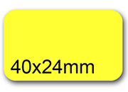 wereinaristea EtichetteAutoadesive, 40x24(24x40mm) Carta GIALLO, adesivo Permanente, angoli arrotondati, per ink-jet, laser e fotocopiatrici, su foglio A4 (210x297mm) bra2987GI