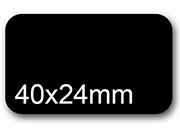 wereinaristea EtichetteAutoadesive, 40x24(24x40mm) Carta NERO, adesivo Permanente, angoli arrotondati, per ink-jet, laser e fotocopiatrici, su foglio A4 (210x297mm) BRA2987ne
