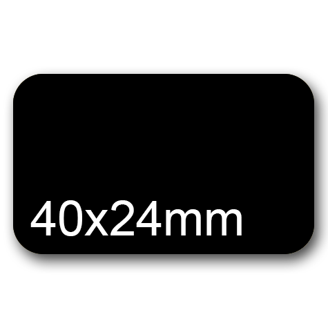 wereinaristea EtichetteAutoadesive, 40x24(24x40mm) Carta NERO, adesivo Permanente, angoli arrotondati, per ink-jet, laser e fotocopiatrici, su foglio A4 (210x297mm).