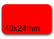 wereinaristea EtichetteAutoadesive, 40x24(24x40mm) Carta ROSSO, adesivo Permanente, angoli arrotondati, per ink-jet, laser e fotocopiatrici, su foglio A4 (210x297mm).