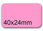 wereinaristea EtichetteAutoadesive, 40x24(24x40mm) Carta ROSA, adesivo Permanente, angoli arrotondati, per ink-jet, laser e fotocopiatrici, su foglio A4 (210x297mm) BRA2987rs