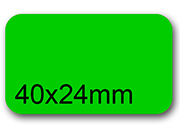 wereinaristea EtichetteAutoadesive, 40x24(24x40mm) Carta VERDE, adesivo Permanente, angoli arrotondati, per ink-jet, laser e fotocopiatrici, su foglio A4 (210x297mm) bra2987VE