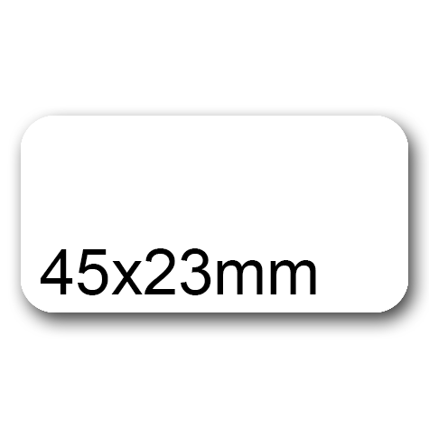 wereinaristea EtichetteAutoadesive, 45x23(23x45mm) Carta BIANCO, adesivo Permanente, angoli arrotondati, per ink-jet, laser e fotocopiatrici, su foglio A4 (210x297mm).