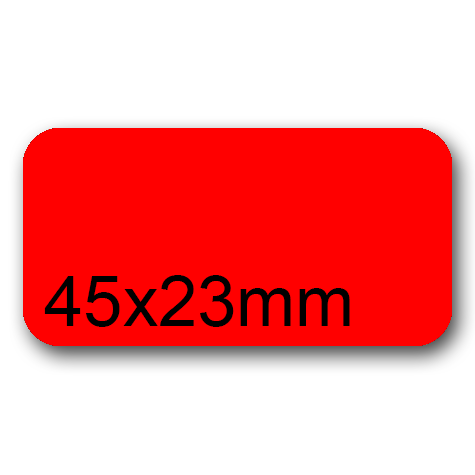 wereinaristea EtichetteAutoadesive, 45x23(23x45mm) Carta ROSSO, adesivo Permanente, angoli arrotondati, per ink-jet, laser e fotocopiatrici, su foglio A4 (210x297mm).