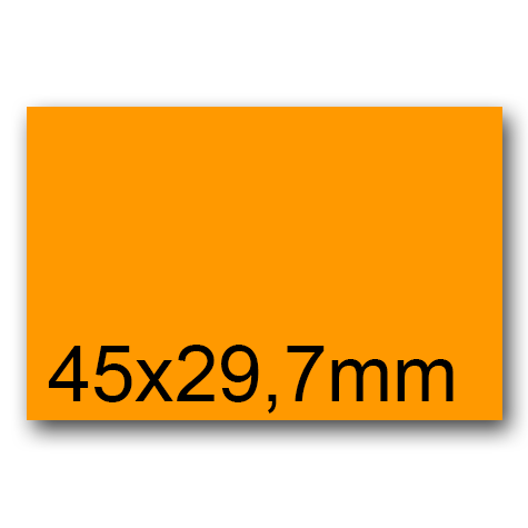 wereinaristea EtichetteAutoadesive, 45x29,7(29,7x45mm) Carta ARANCIONE, adesivo Permanente, angoli a spigolo, per ink-jet, laser e fotocopiatrici, su foglio A4 (210x297mm).