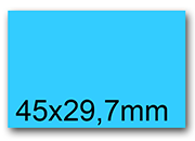 wereinaristea EtichetteAutoadesive, 45x29,7(29,7x45mm) Carta AZZURRO, adesivo Permanente, angoli a spigolo, per ink-jet, laser e fotocopiatrici, su foglio A4 (210x297mm).