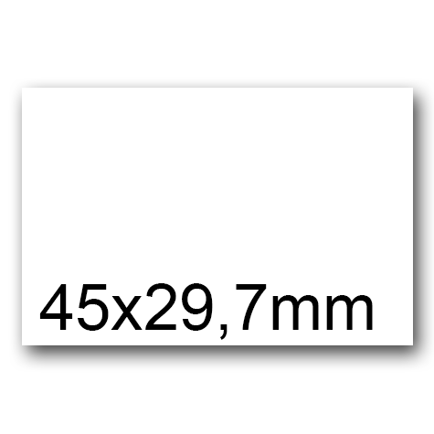wereinaristea EtichetteAutoadesive, 45x29,7(29,7x45mm) Carta BIANCO, adesivo Permanente, angoli a spigolo, per ink-jet, laser e fotocopiatrici, su foglio A4 (210x297mm).