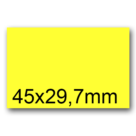 wereinaristea EtichetteAutoadesive, 45x29,7(29,7x45mm) Carta GIALLO, adesivo Permanente, angoli a spigolo, per ink-jet, laser e fotocopiatrici, su foglio A4 (210x297mm).
