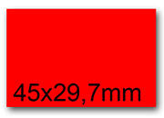wereinaristea EtichetteAutoadesive, 45x29,7(29,7x45mm) Carta ROSSO, adesivo Permanente, angoli a spigolo, per ink-jet, laser e fotocopiatrici, su foglio A4 (210x297mm) bra2996RO