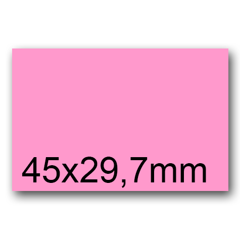 wereinaristea EtichetteAutoadesive, 45x29,7(29,7x45mm) Carta ROSA, adesivo Permanente, angoli a spigolo, per ink-jet, laser e fotocopiatrici, su foglio A4 (210x297mm).