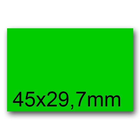wereinaristea EtichetteAutoadesive, 45x29,7(29,7x45mm) Carta VERDE, adesivo Permanente, angoli a spigolo, per ink-jet, laser e fotocopiatrici, su foglio A4 (210x297mm).