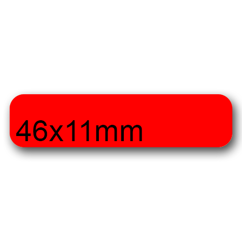 wereinaristea EtichetteAutoadesive, 46x11(11x46mm) Carta ROSSO, adesivo Permanente, angoli arrotondati, per ink-jet, laser e fotocopiatrici, su foglio A4 (210x297mm).