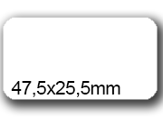 wereinaristea EtichetteAutoadesive, 47,5x25,5(25,5x47,5mm) Carta BIANCO, adesivo Permanente, angoli arrotondati, per ink-jet, laser e fotocopiatrici, su foglio A4 (210x297mm) bra3005