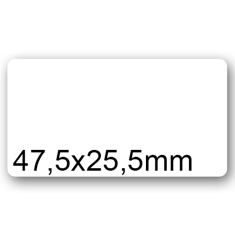 wereinaristea EtichetteAutoadesive, 47,5x25,5(25,5x47,5mm) Carta BIANCO, adesivo Permanente, angoli arrotondati, per ink-jet, laser e fotocopiatrici, su foglio A4 (210x297mm).