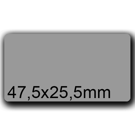 wereinaristea EtichetteAutoadesive, 47,5x25,5(25,5x47,5mm) Carta GRIGIO, adesivo Permanente, angoli arrotondati, per ink-jet, laser e fotocopiatrici, su foglio A4 (210x297mm).