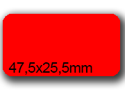 wereinaristea EtichetteAutoadesive, 47,5x25,5(25,5x47,5mm) Carta ROSSO, adesivo Permanente, angoli arrotondati, per ink-jet, laser e fotocopiatrici, su foglio A4 (210x297mm) bra3005RO
